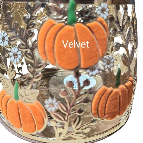 Bath and Body Works Velvet Pumpkins 3 Wick Candle Holder - Picture 3 of 3